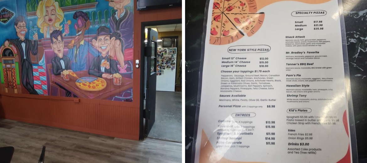 Norma's Pizza Shack Menu